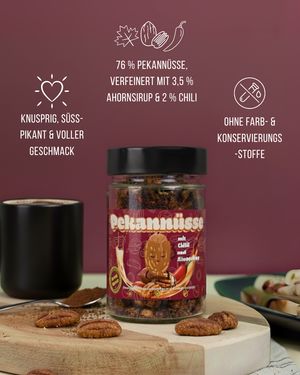 Pekannüsse mit Ahornsirup & Chilli, 150g